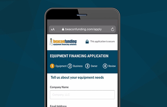 Beacon Funding's quick and easy application is on your mobile device.
